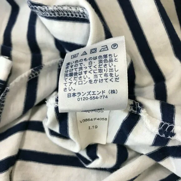 Land's End Womens Sleeveless Cotton Striped Navy White Shift Dress Size Small - Picture 7 of 7